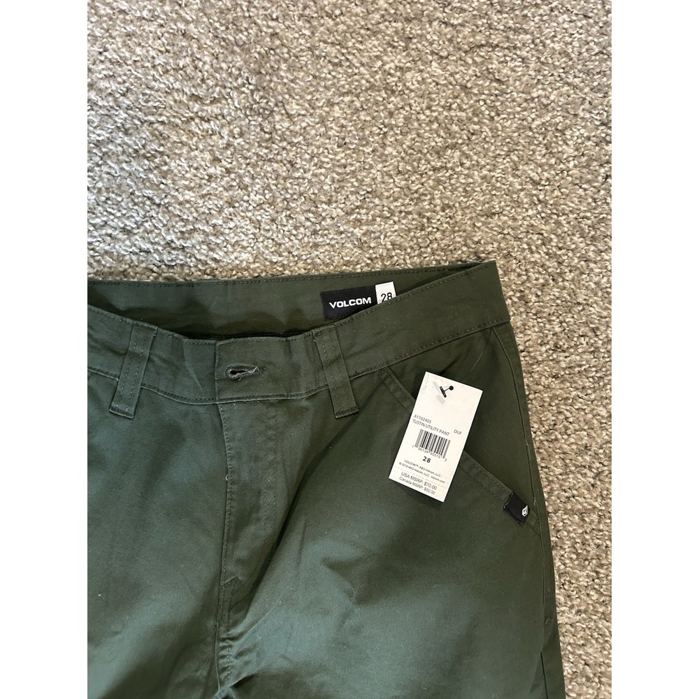 NWT Volcom Slim Fit Stretch Chino Pants Olive Green 28x32 $70msrp